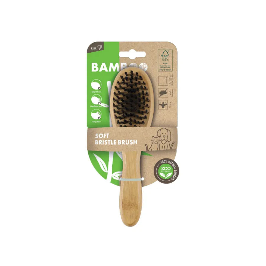 M-Pets Bamboo Soft Grooming Brush for Cats and Dogs