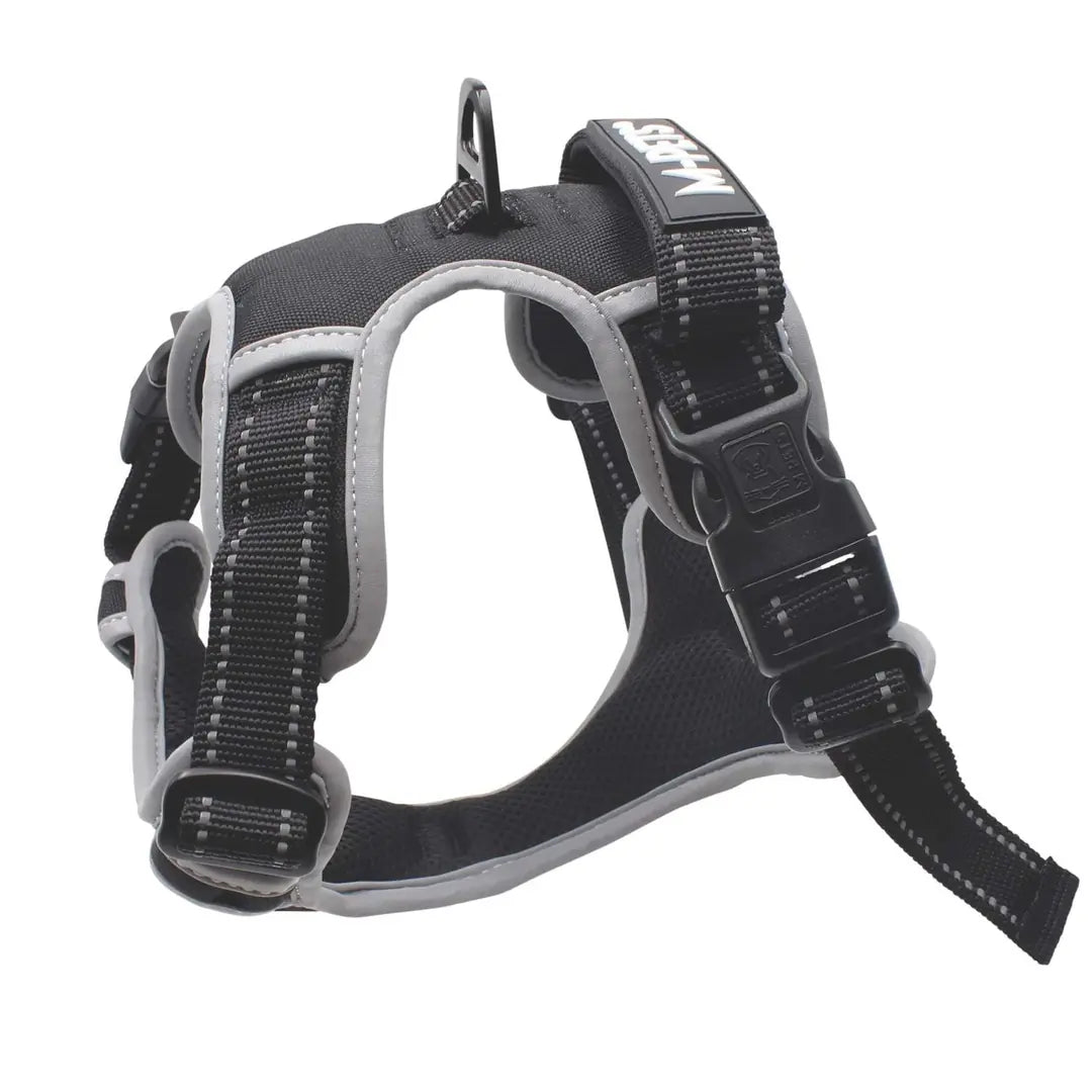 M-Pets Hiking Reflective Soft Dog Harness Black Medium