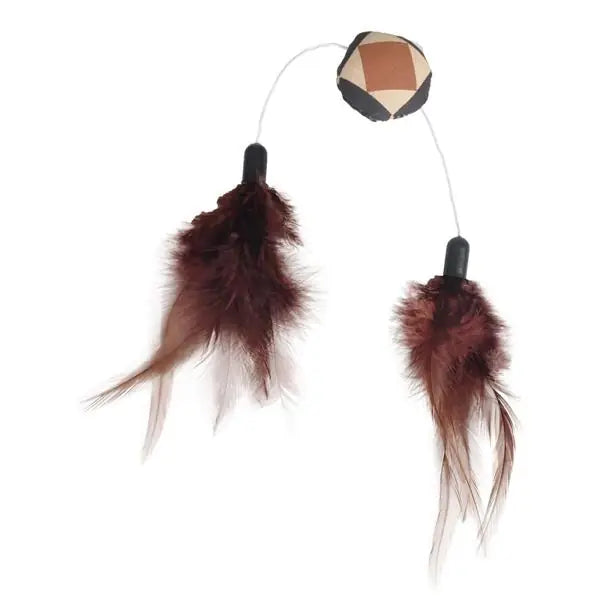 Flamingo Aztec Feather Cat Toy 4cm - Interactive Plush Teaser