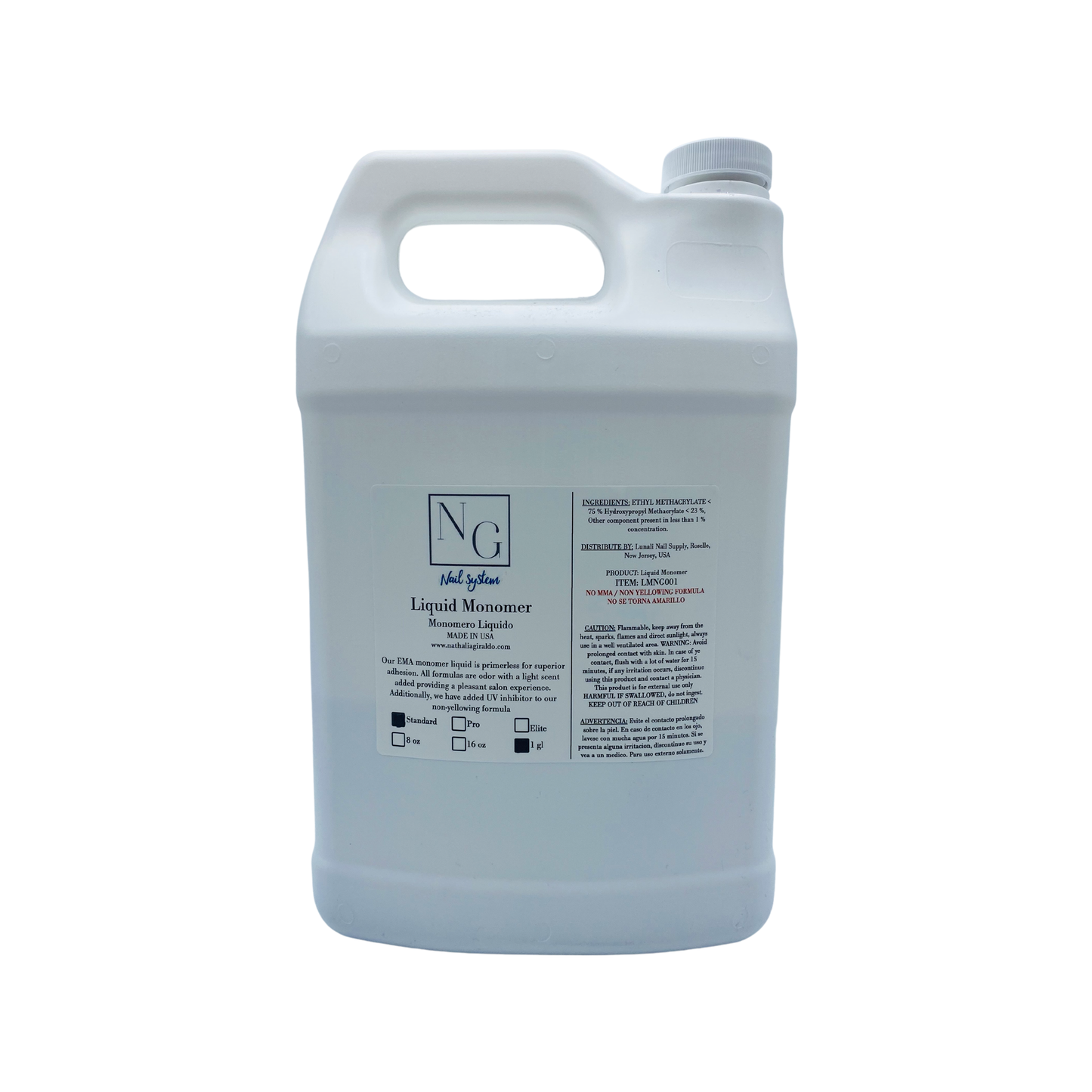 NG Nail System - Slow Dry Monomer 128oz (No MMA)