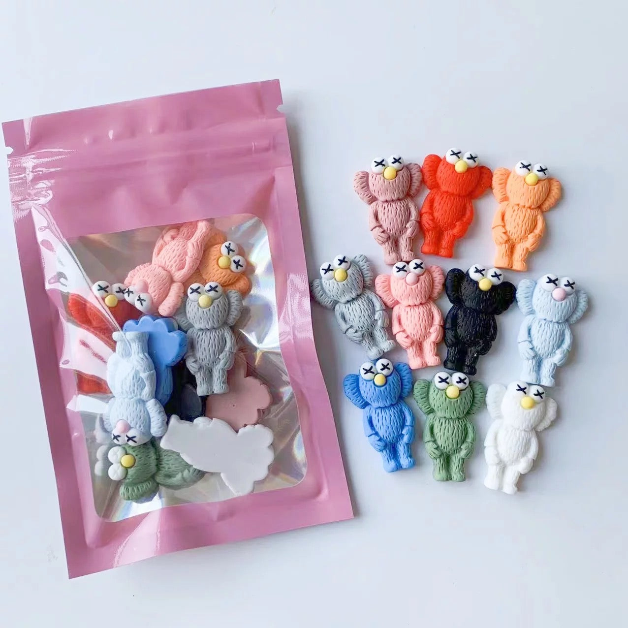 Mini Elmo Kawaii 3D Nail Charm Figures - 10pc Bag