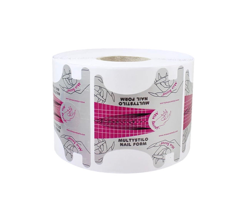 Silver Nail Form (Multistilo) - Roll 100/per roll