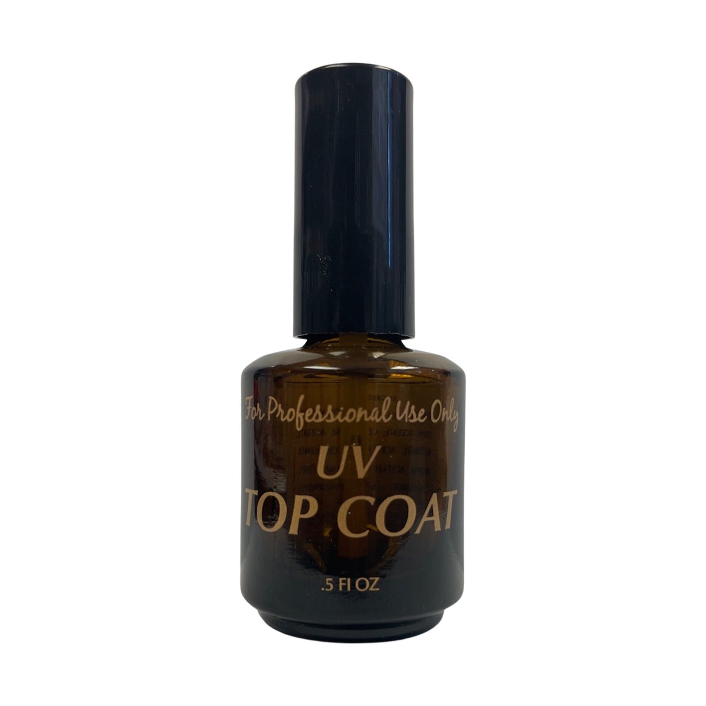 UV Top Coat Amber Emply Bottle - 0.5 Fl oz - Includes Cap & Brush