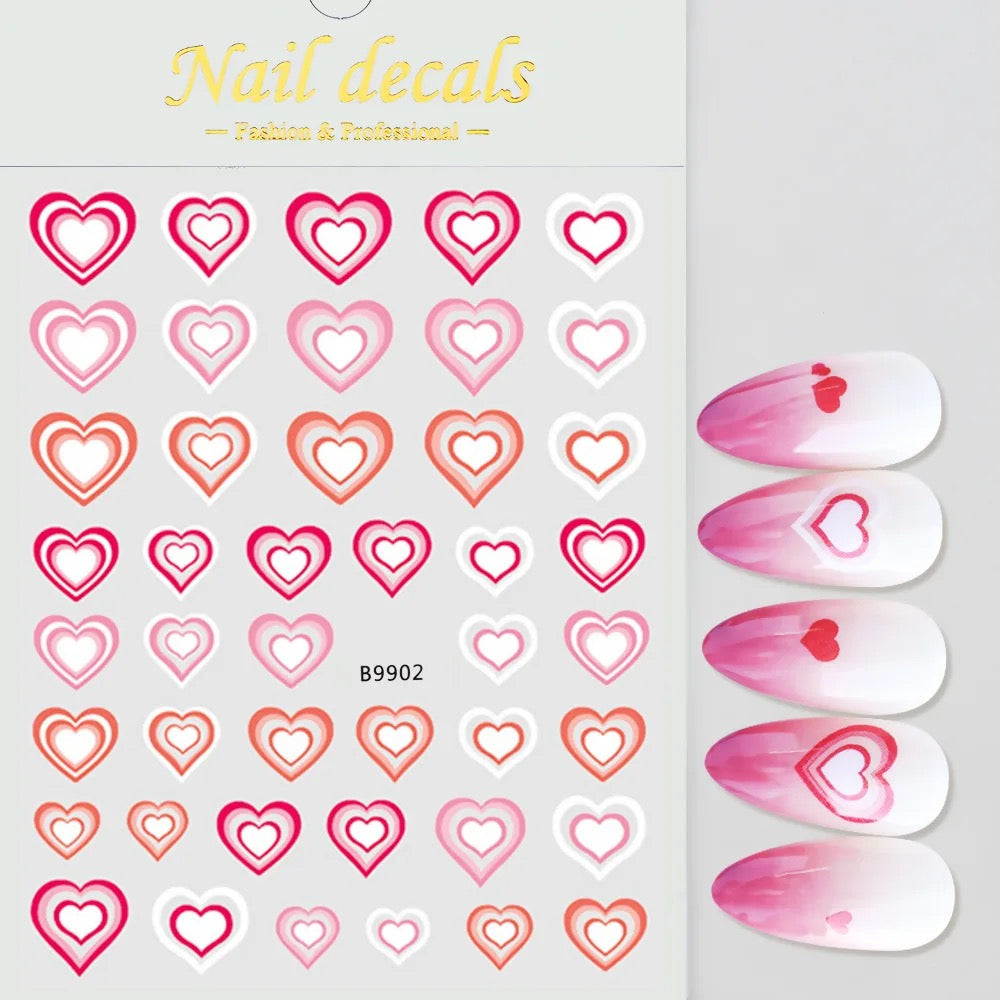 Heart Nail Sticker B9902