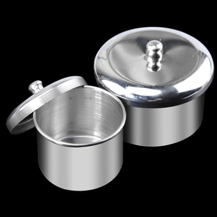 Metal Manicure Liquid & Powder Jar Set - 3pc