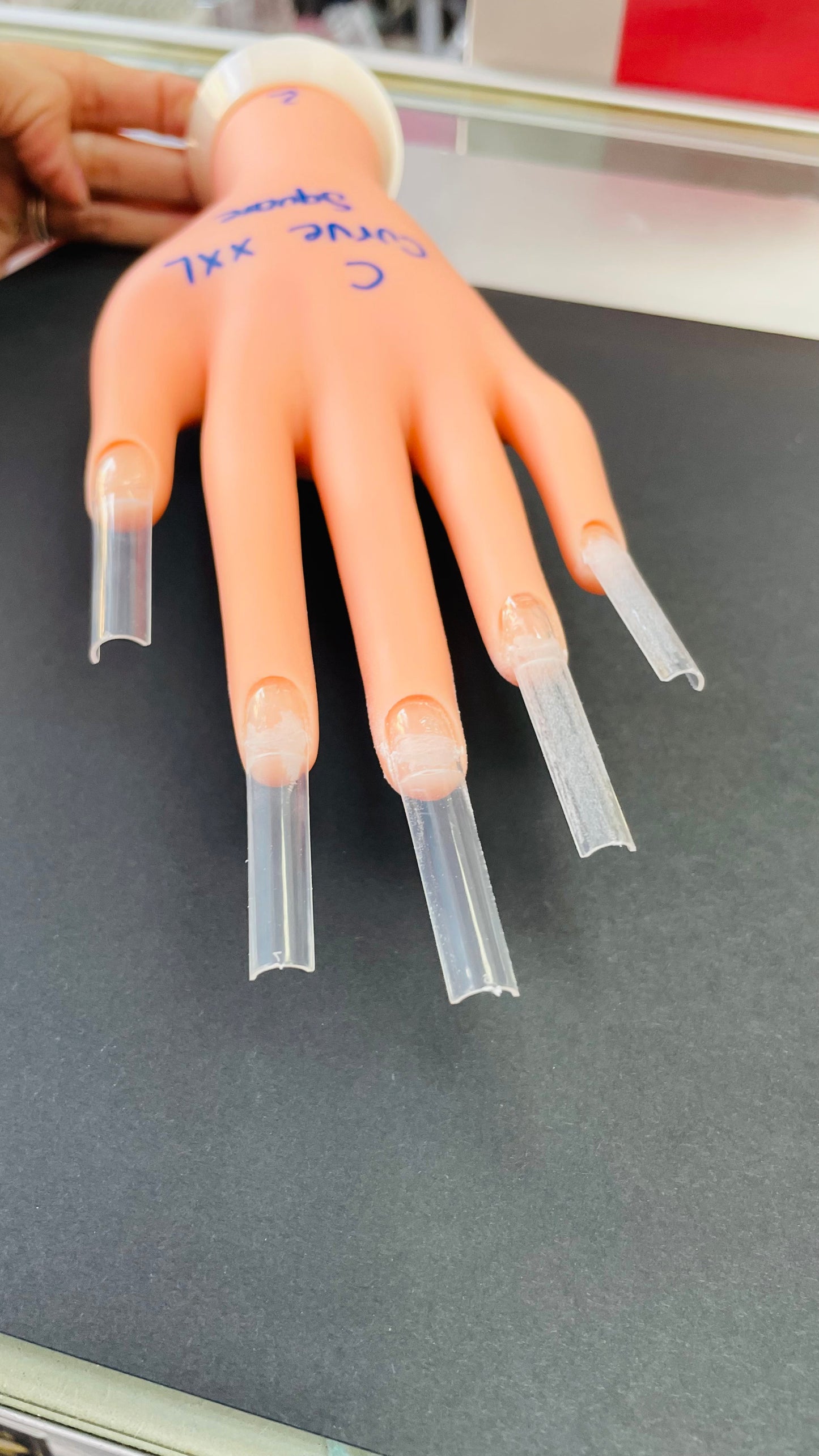 XXL C Curve Square Clear Acrylic Nail Tips Bag