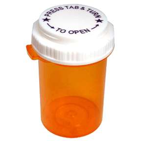 30 Dram Pharmacy Vials with Reversible Thumb-Tab Caps (100 Count)