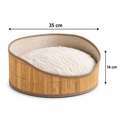 Lepus Bamboo Small Breed Dog and Cat Bed Natural Comfort 35x14cm