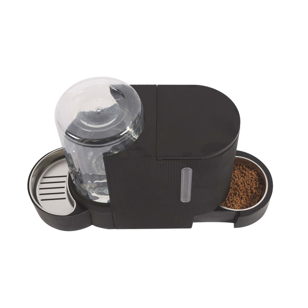 M-Pets Duplo Double Feeder and Waterer for Pets 6L Black