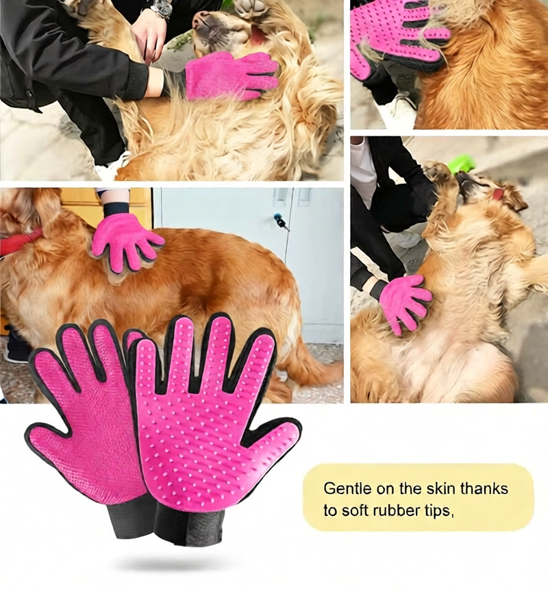 NONOR Rubber Pet Bath Brush Protection Silicone Cat Comb Glove Massage Grooming Dogs Cats Supplies
