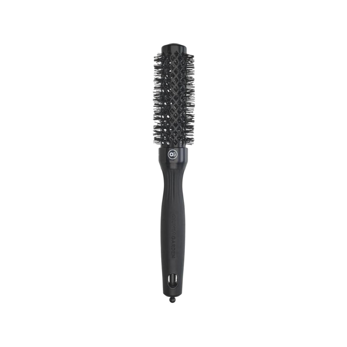 Olivia Garden Expert Blowout Shine Black Hair Brush 25mm - Professional Blowout Brush for Smooth & Shiny Hair
