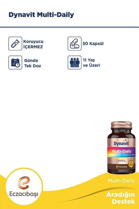Dynavit Multivitamin Supplement - Comprehensive Vitamins & Minerals with Koenzim Q10 & Rodiola Extract