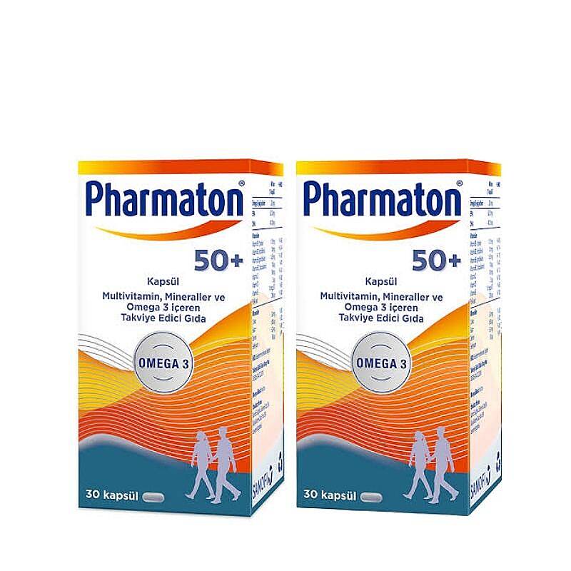 Pharmaton 50 Plus Multivitamin for Energy and Focus 60 Capsules