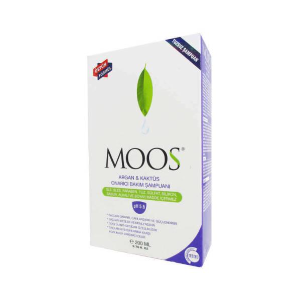 Moos Argan and Cactus Intensive Care Shampoo for Damaged Hair - 200ml, Nourishing & Moisturizing