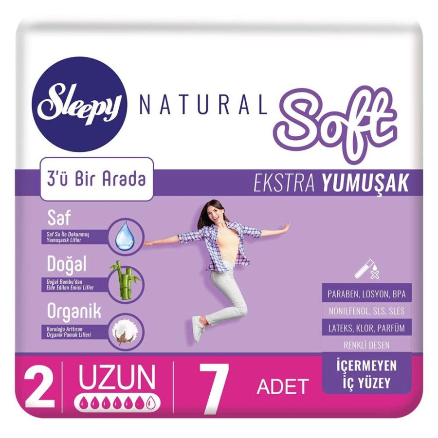 Sleepy Natural Soft Extra Soft Long Pads 7 Count