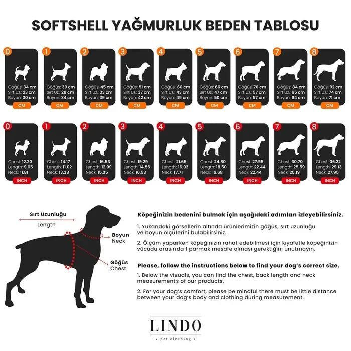 Lindo Softshell Magnetic Navy Dog Raincoat for All Breeds