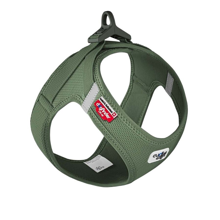 Curli Vest Harness Clasp Air-Mesh Dog Harness in Moss Green Size M