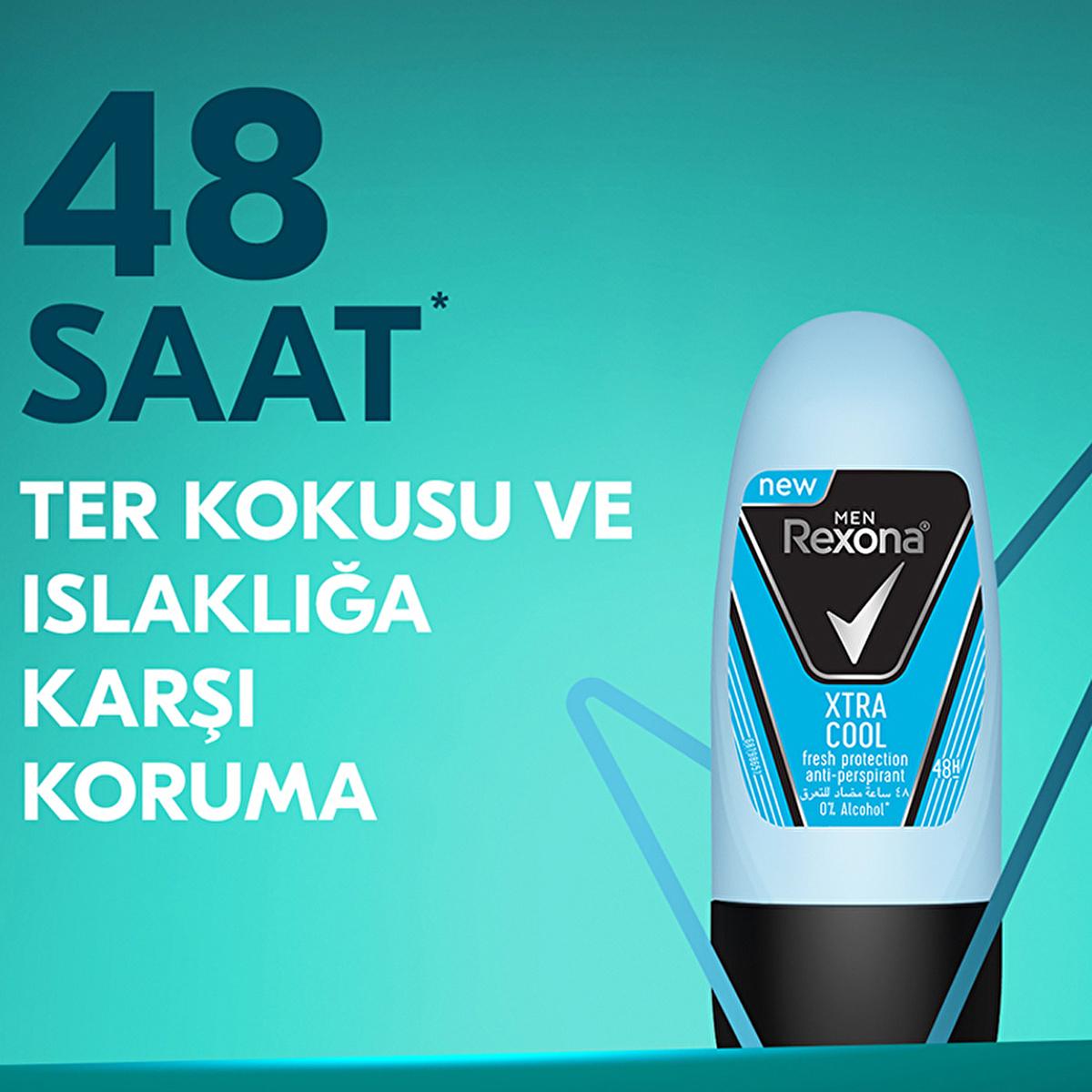 Rexona Men Xtra Cool Mini Roll On Deodorant for Men - 48 Hour Protection, Travel Size
