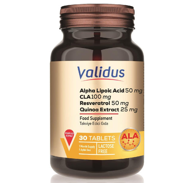 Validus Alpha Lipoic Acid CLA Resveratrol Supplement 30 Tablets