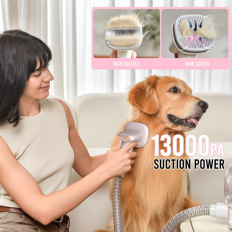 Geoorood Dog Grooming Vacuum All-In-One Kit with 10Kpa Suction, 2.2L Dust Tank, Adjustable Combs, Lightweight Design, Perfect for Gifts & Home Use