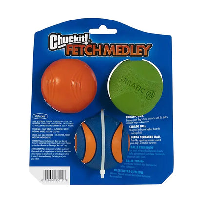 Chuckit Fetch Medley Gen2 Dog Ball Set Medium 3-Pack