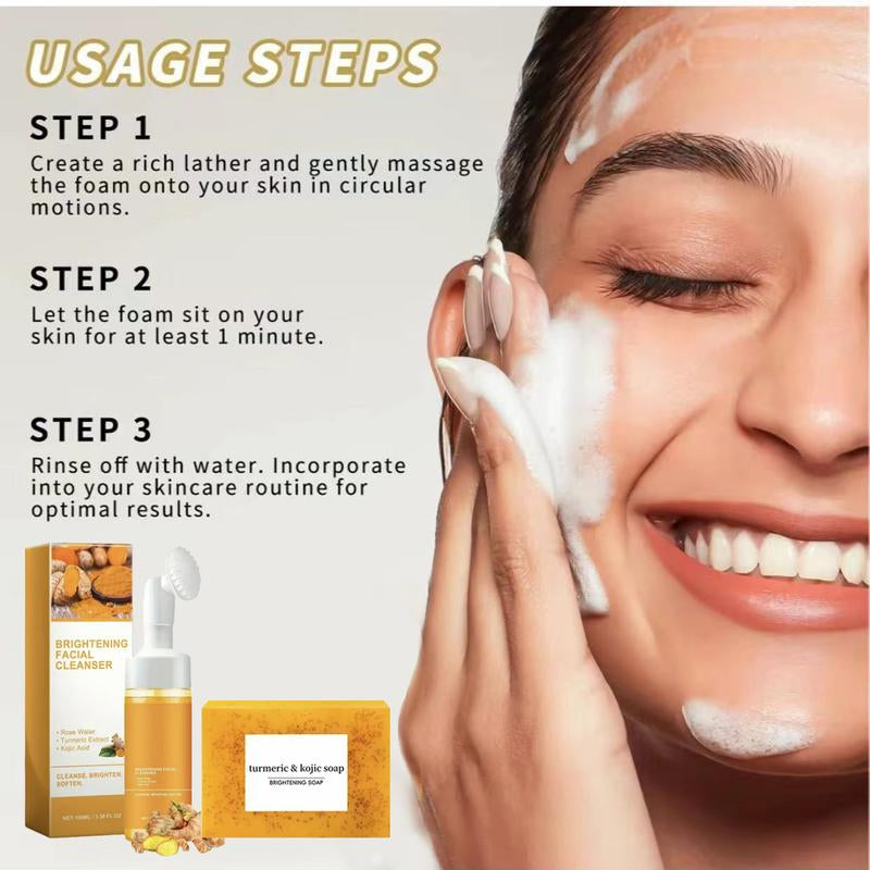 Turmeric Cleansing Duo: Mousse & Soap for Radiant Skin - Perfect Father's Day Gift!
