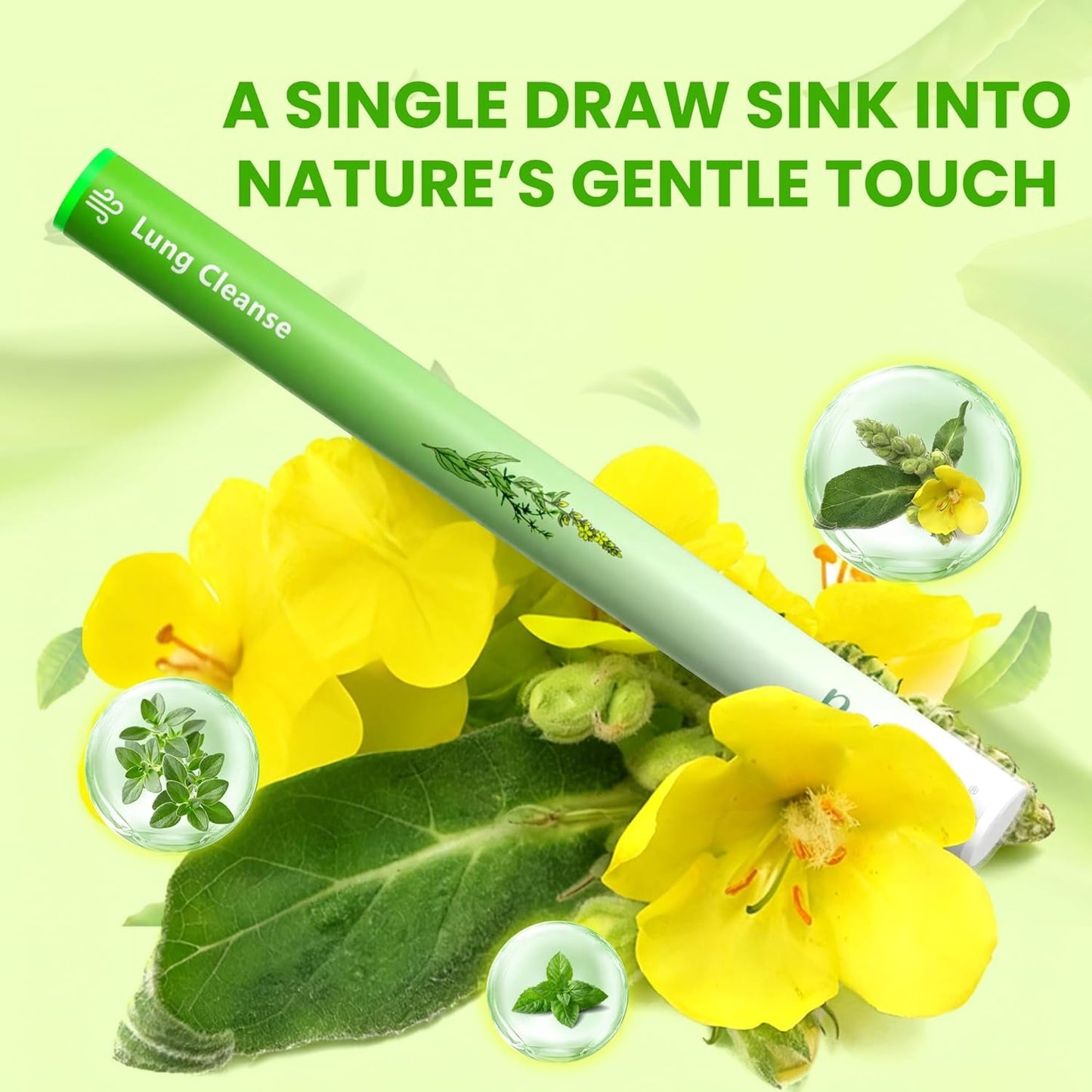 Herbal Diffuser Pen, Detox Diffuser with Mullein, Thyme & Mint for Better Breathing, All Natural Swap - up to 600 Uses (Varies by Usage), 2 Diffusers, 1 Pack