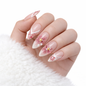 Salon-Style French Tip Press-On Nails - Coffin #038