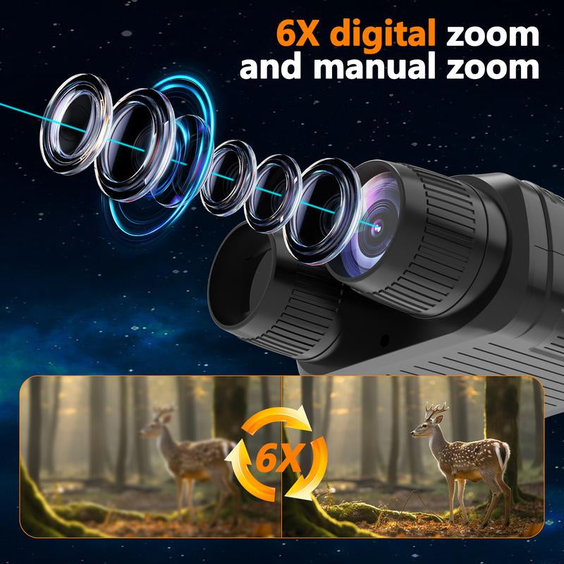 Night Vision Goggles-Night Vision Binoculars,2000 Mah Battery,7 Levels Infrared,6X Digital Zoom,Wildlife Observation,Hunting,Camping