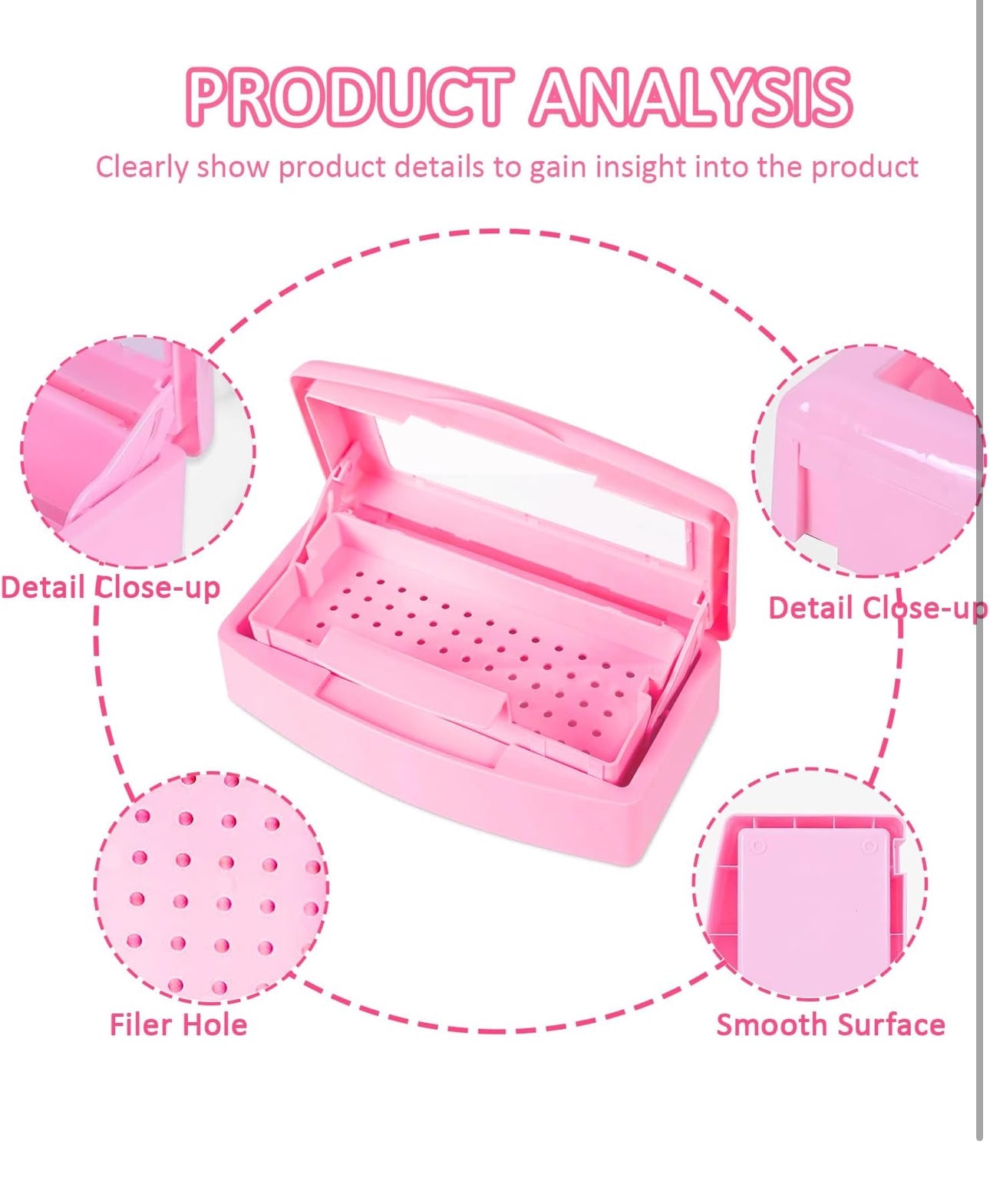 Plastic Sterilizing Tray -Box  Pink