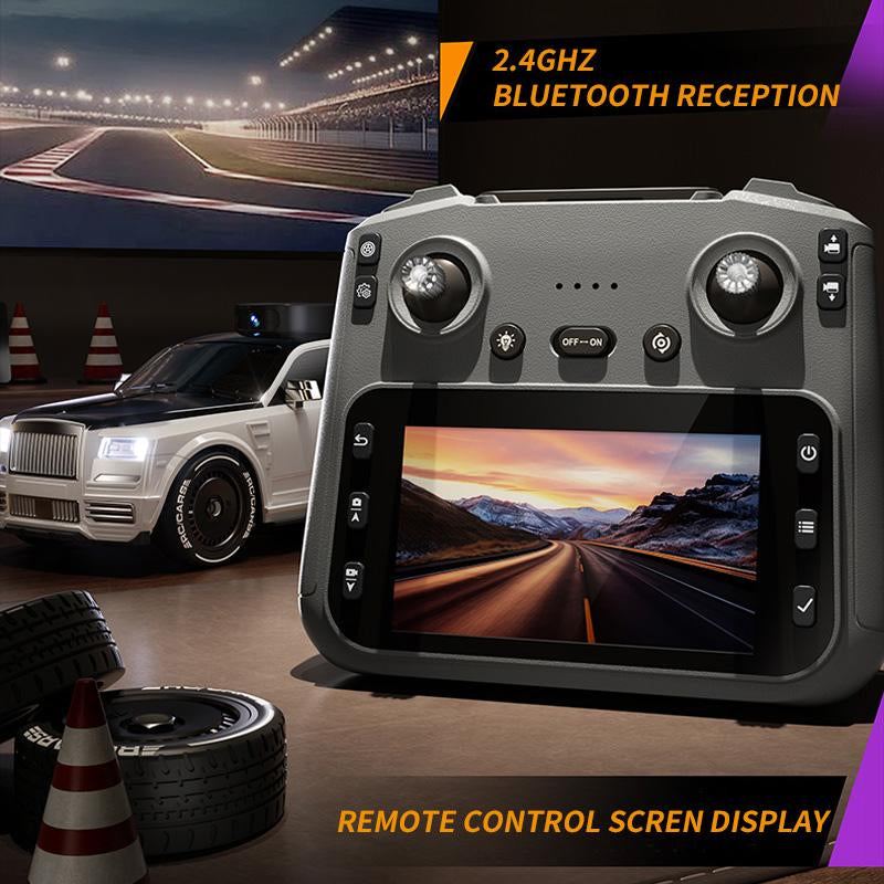 Hotfree 1/24 RC Drift Car with HD Camera, 4WD High Speed FPV Remote Control Car with Dual Joystick Screen Remote, Rotatable & Elevating Camera Live Video, Indoor Outdoor Racing Toy, Valentine Birthday Christmas Gift for Kids Boys