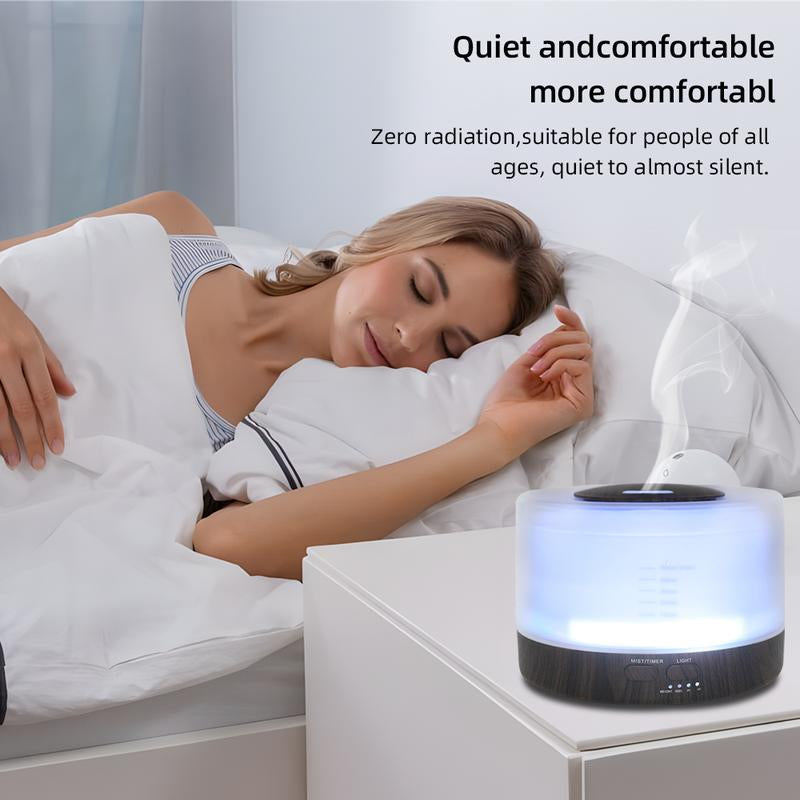 16.91Oz Essential Oil Diffuser, Aromatherapy, Humidifier, Soothing LED Lights, 6 Oils Included