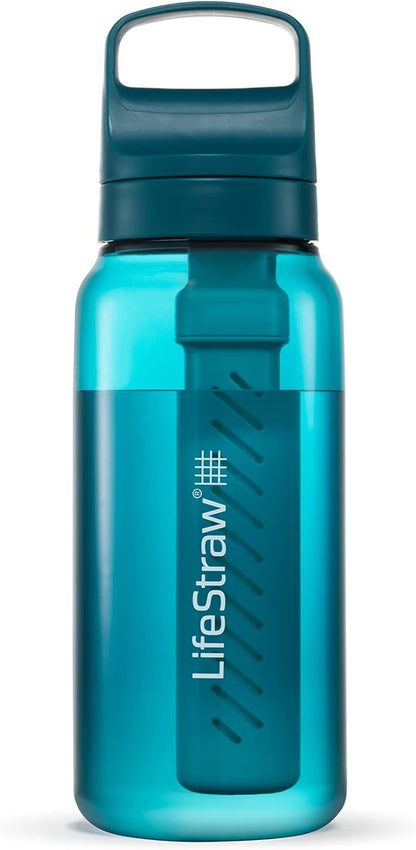 Lifestraw Go Series – Bpa-Free Water Filter Bottle for Travel and Everyday Use, Removes Bacteria, Parasites and Microplastics, Improves Taste, 22 Ounce, Nordic Noir