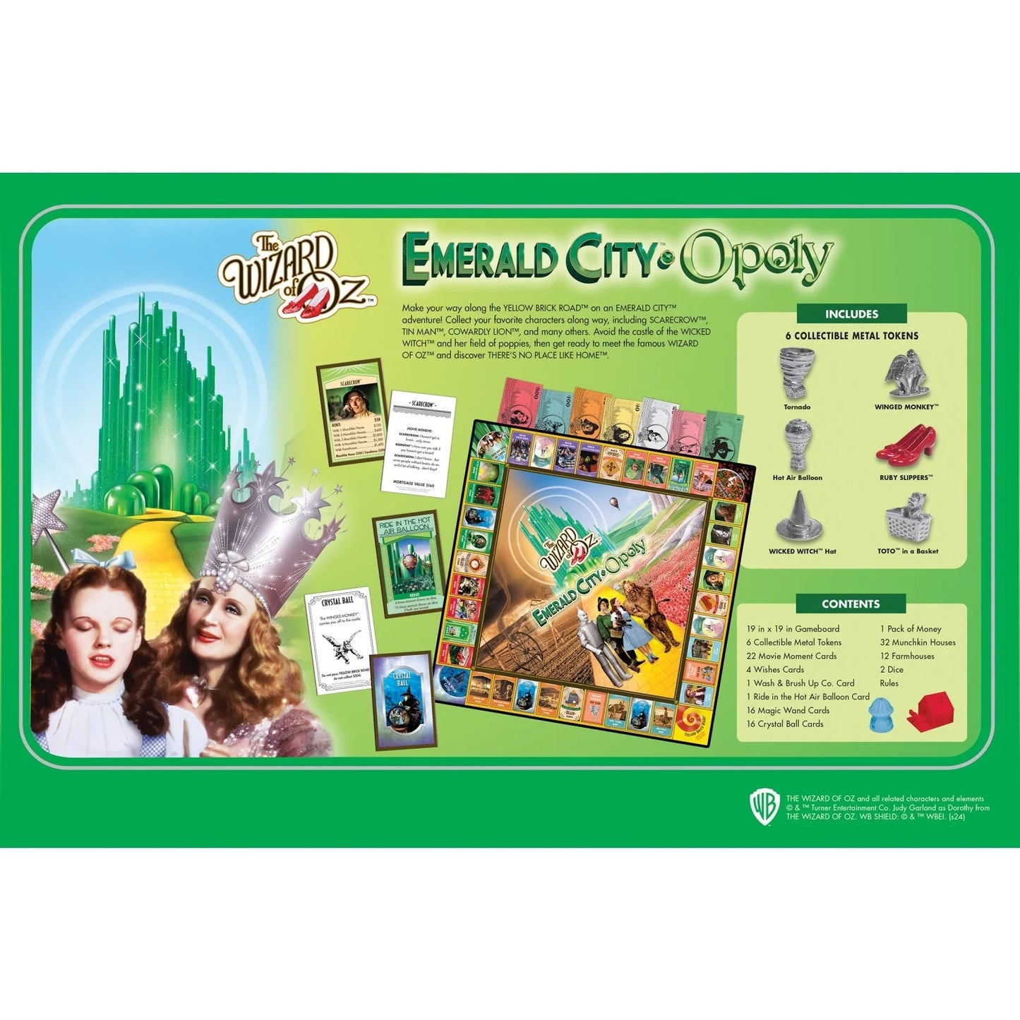 Wizard of Oz Emerald City Opoly Board Game - Family Classic for Game Night