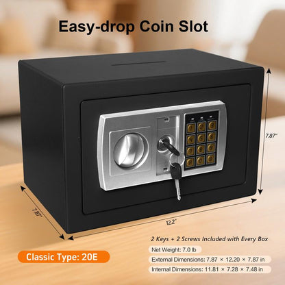 Valentine'S Day Gift: Mini Safe Box with Key & Password Lock, Double Protection Security Safe for Home Office Hotel, Perfect Gift for Him/Her to Store Cash Jewelry Watch