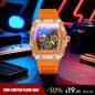 Men'S Colorful Punk Style Quartz Watch, Multi.Functional Waterproof Dual Display Wristwatch, Trendyfashion Sport Watch, Birthday Gift with Gift Boxfashionable Wristwatch Multifunctional Men Luminous Hand