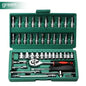 46/53Pcs 1/4 Inch Drive Socket Ratchet Wrench Set, with Bit Socket Set Metric and Extension Bar for Auto Repairing and Household, with Storage Case,Gift for Man,Husband,Springtok Tool Box Hardware