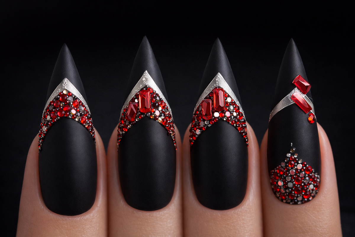 Queen - Red Rhinestone  - Gems - Duo Set - #22