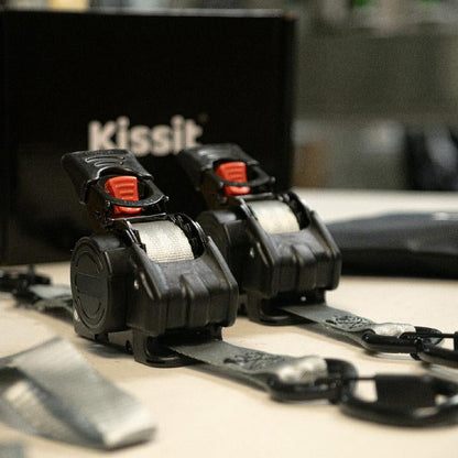 KISSIT Retractable Ratchet Tiedown Straps - 1209Lb Max Break Strength - Includes 2 1" X 10 Tie Downs