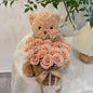 Valentine’S Day Teddy Bear with Eternal Rose Bouquet, Preserved Flower Plush Bear, Romantic Birthday Gift for Her Gift Sets