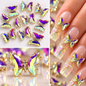 Queen - Nail Charms 10pc - #338 Gold Purple Iridescent Butterflies