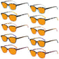 10 Pack Orange Lens Cat Eye Blue Light Blocking Reading Glasses DS9111