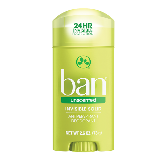 Ban Invisible Solid Antiperspirant Deodorant – Unscented (2.6 oz)