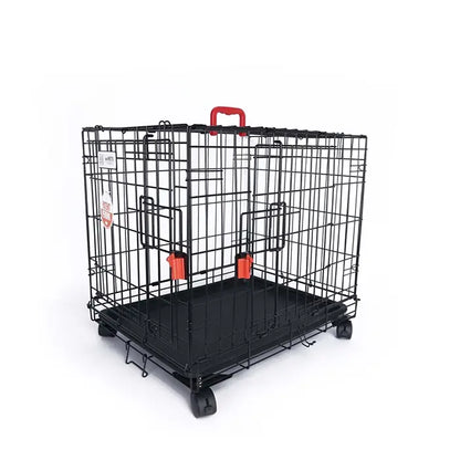 M-Pets Voyager Medium 2-Door Rolling Dog Crate Black 76x48x53cm