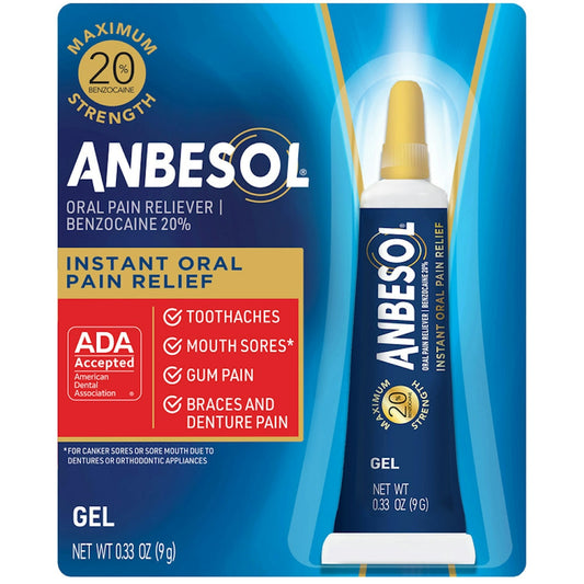 Anbesol® Instant Oral Pain Relief – Maximum Strength Gel (0.33 oz)