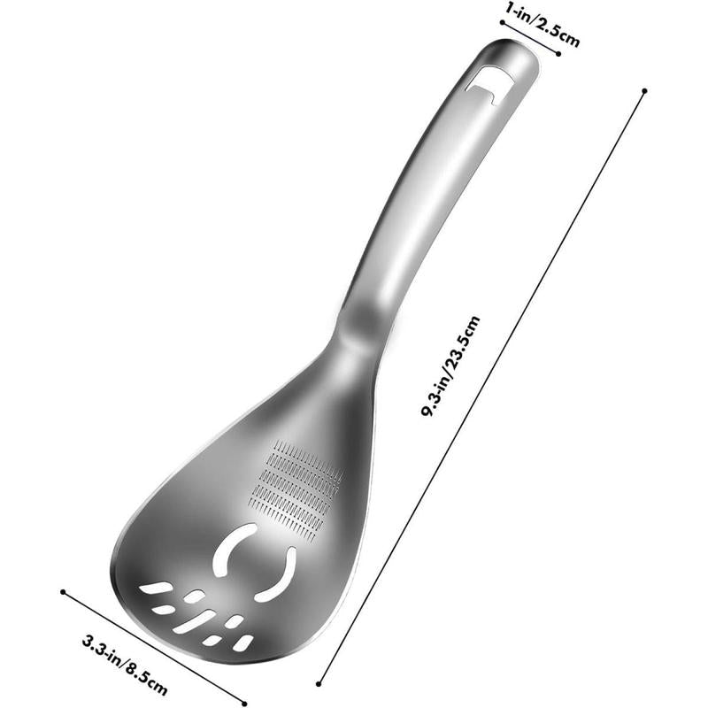 Heavy Duty Food Grade Stainless Steel: Multifunctional Potato Masher with Slotted Spoon & Raw Egg Separator, Durable Kitchen Gadget for Mashing Potatoes, Avocados, Vegetables & Beans, Easy Clean & Dishwasher Safe.