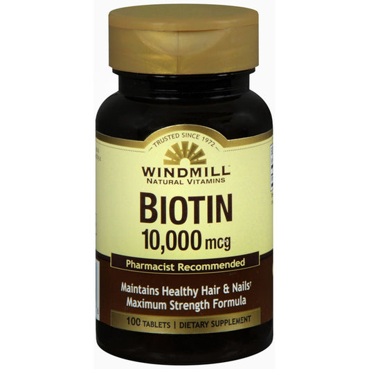 Biotin 10,000 Mcg - Tablets 100Ct