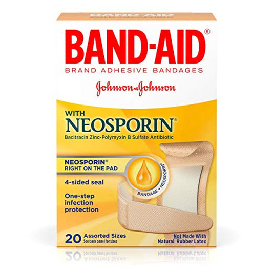 Band-Aid Brand Infection Defense with Neosporin – 20 Count (Assorted)