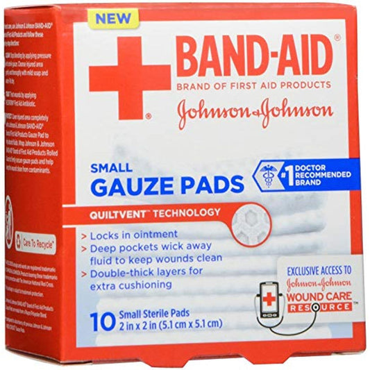 Band-Aid Brand Sterile Gauze Pads – Medium 3" x 3" (10 Count)