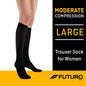 Futuro™ Moderate Compression Trouser Socks for Women – Black, Large